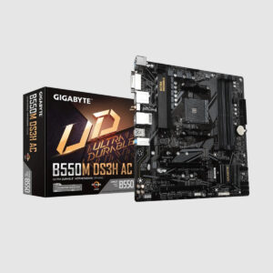 MOTHERBOARD GIGABYTE (B550M DS3H AC REV. 1.7) SOCKET AM4, 4* DDR4 ,HDMI,MICRO ATX,RGB FUSION,WIFI/BT