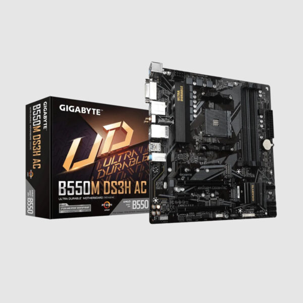MOTHERBOARD GIGABYTE (B550M DS3H AC REV. 1.7) SOCKET AM4, 4* DDR4 ,HDMI,MICRO ATX,RGB FUSION,WIFI/BT