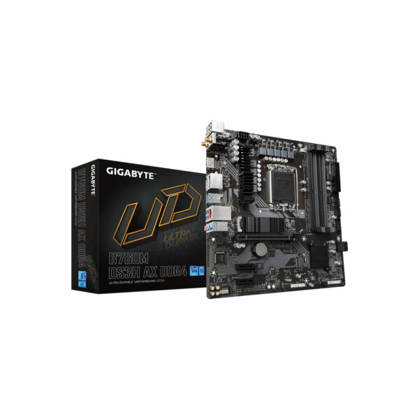 MOTHERBOARD GIGABYTE (B760M DS3H AX DDR4) SOCKET 1700 ,4*DDR4 5333,HDMI,DP,MICRO ATX,WIFI 6E/BT
