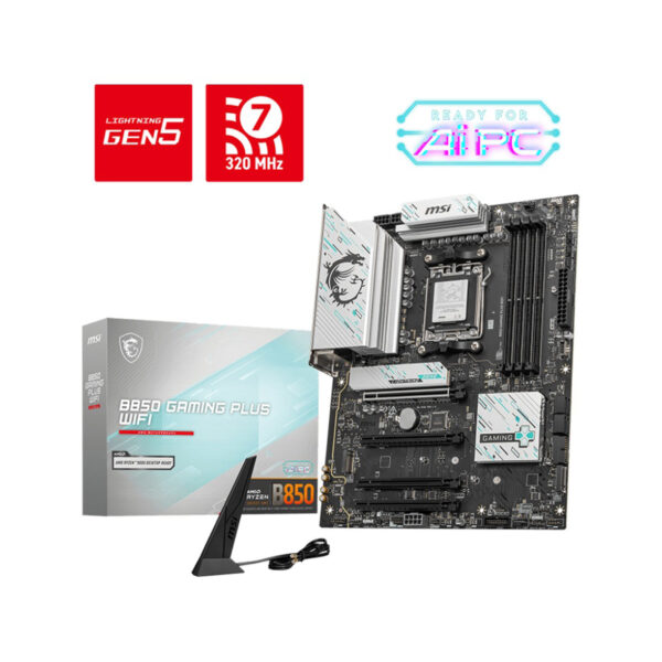 MOTHERBOARD MSI (B850 GAMING PLUS WIFI) SOCKET AM5, 4*DDR5 8200 MHZ, DP, 3*M.2, ATX