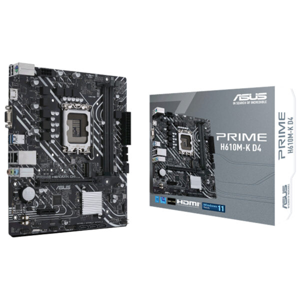 MOTHERBOARD ASUS (PRIME H610M-K D4-CSM) SOCKET 1700 12A,2*DDR4,HDMI,VGA,PCIE-4.0,MICRO ATX