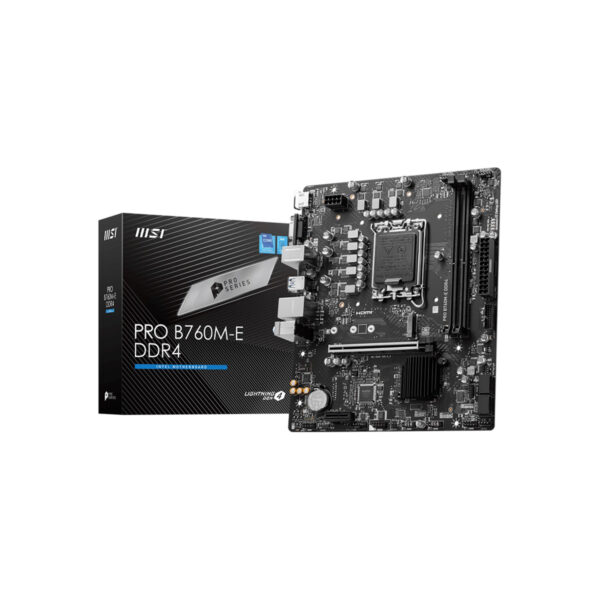 MOTHERBOARD MSI (PRO B760M-E DDR4) SOCKET 1700, 2*DDR4 4800, 1*HDMI, 1*VGA, 1*M.2, MICRO ATX