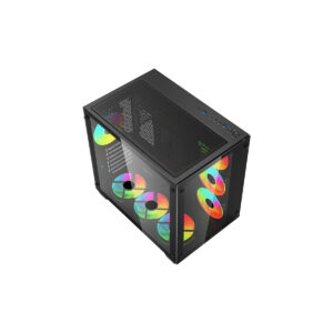 GABINETE BALAM RUSH (BR-935944) TANK PRO GM930,MICRO ATX,2*USB 3.0,CRISTAL TEMP,NEGRO