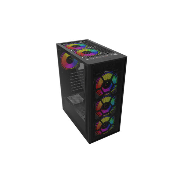 GABINETE BALAM RUSH (BR-935982) DRAGONFLY II MESH GM740,ATX,1*USB 3.0,CRISTAL TEMP,MALLA,NEGRO