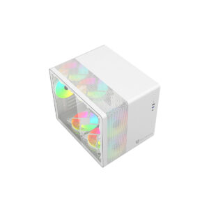 GABINETE BALAM RUSH (BR-936040) TANK MINI GI930,MICRO ATX,1*USB 3.0,1*USB C,CRISTAL TEM,MALLA,BLANCO