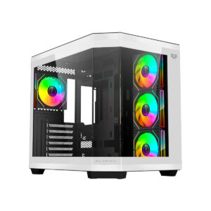 GABINETE BALAM RUSH (BR-938693) TANK MASTER 9600TB,ATX,1*USB 3.0,CRISTAL TEMP,4 FAN,BLANCO Y NEGRO