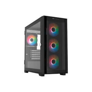 GABINETE BALAM RUSH (BR-938815) CARBONO TWIN MATE 6000,MICRO ATX,1*USB 3.0,DOBLE PANEL,4 FAN,NEGRO