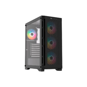 GABINETE BALAM RUSH (BR-938839) CARBONO TWIN MATE 5000,MICRO ATX,1*USB 3.0,DOBLE PANEL,4 FAN,NEGRO