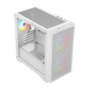 GABINETE BALAM RUSH (BR-938860) CARBONO AIRCOOL 4000A,MICRO ATX,1*USB 3.0,PANEL MESH,3 FAN,BLANCO