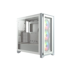 GABINETE CORSAIR (CC-9011205-WW) ICUE 4000X RGB BLANCO PANEL CRISTAL TEMPLADO MED-TORRE SIN FUENTE