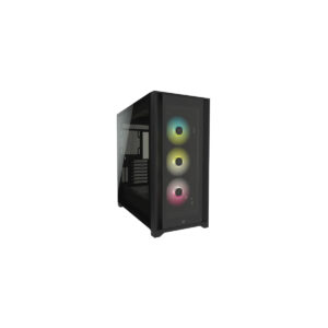 GABINETE CORSAIR (CC-9011212-WW) ICUE 5000X RGB NEGRO CRISTAL TEMPLADO MED-TORRE SIN FUENTE