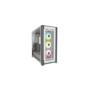 GABINETE CORSAIR (CC-9011213-WW) ICUE 5000X RGB BLANCO CRISTAL TEMPLADO MED-TORRE SIN FUENTE