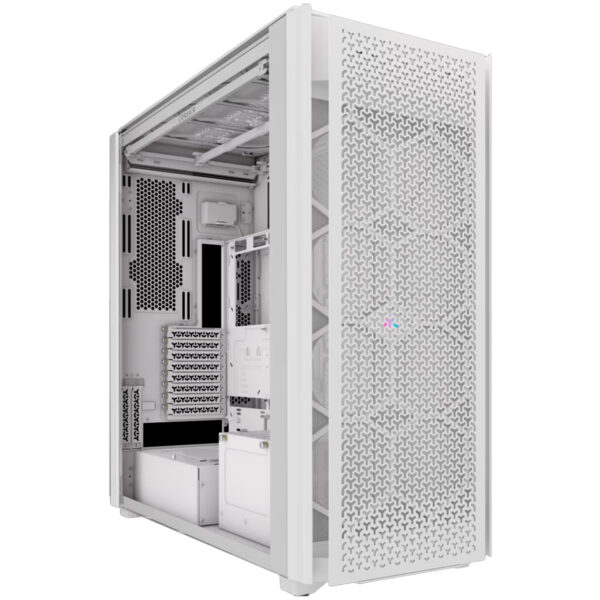 GABINETE CORSAIR (CC-9011274-WW) ICUE LINK 9000 AIRFLOW,CRISTAL TEMP,SUPER TORRE,SIN FUENTE,BLANCO