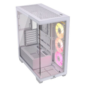 GABINETE CORSAIR (CC-9011279-WW) 3500X ARGB,BLANCO,CRISTAL TEMPLADO,MED-TORRE,SIN FUENTE