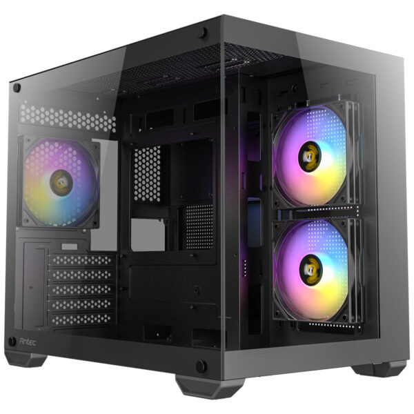 GABINETE ANTEC (CX600M ARGB_B) MINI TOWER MICRO-ATX,CRISTAL,S/FUENTE,3*FAN,1*USB-C,1*USB 3.0,NEGRO