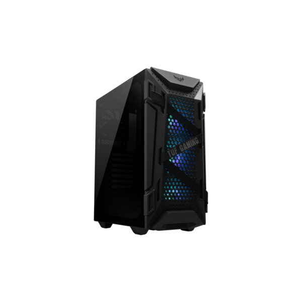 GABINETE ASUS (GT301/BLK/ARGB FAN//) NEGRO,RGB 120MM FANS*3,120MM FAN,VIDRIO TEMPLADO,MT,S/FUENTE