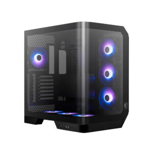 GABINETE MSI (MAG PANO 120R PZ) NEGRO, VIDRIO TEMPLADO PANORAMICO, 4*VENTILADOR ARGB, ATX, S/FUENTE