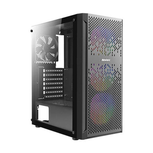 GABINETE ANTEC (NX290) MEDIA TORRE E-ATX, CRISTAL/METAL,S/FUENTE,4*FAN,1*USB 3.0,2*USB 2.0,NEGRO