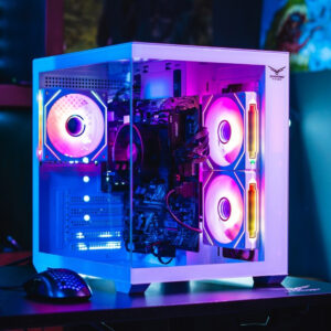 GABINETE NACEB (NA-0636B) GAMER MINI-PECERA, M-ATX, BLANCO, VENTANA, INCLUYE 3*VENTILADORES ARGB