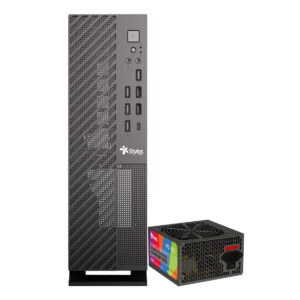 GABINETE STYLOS (STGAMN1B) MINCE, SLIM MINI-ITX, USB 3.0, USB TIPO C, FUENTE 550W, NEGRO