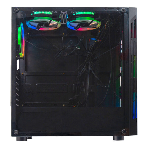 GABINETE XZEAL (XZCGB03B) XZ120, ATX, CRISTAL, 3*VENT RGB, SIN FUENTE, NEGRO