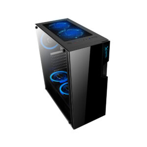 GABINETE XZEAL (XZCGB06B) ZX130, MICRO ATX,CRISTAL,1*USB 3.0,1*USB 2.0,3*VENTRGB,SIN FUENTE,NEGRO
