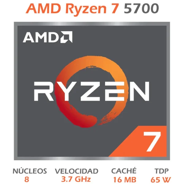 PROCESADOR AMD (100-100000743BOX) RYZEN 7 5700 S-AM4 8C 16HILOS - Image 3